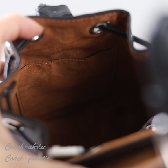 NWT Coach CL458 Amelia Convertible Backpack In Signature Canvas Brown Black - Picture 11 of 14